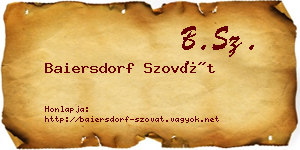 Baiersdorf Szovát névjegykártya